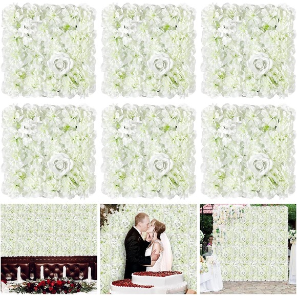 NIB Set of 6 Artificial Wall Decor Backdrop photos 12”x12” Squares Wedding White - Picture 4 of 6
